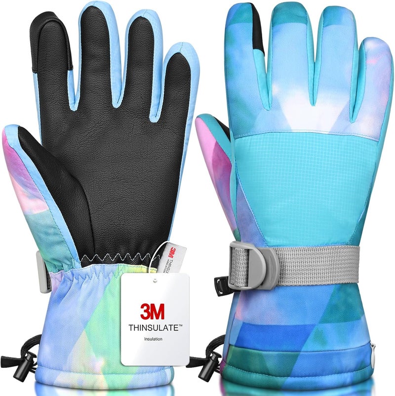 Odtmger Ski Gloves,Winter Waterproof & Warm Snow Gloves for Parent Child Kids-Skiing,Cycling,Motorcycle,Running - Image 1